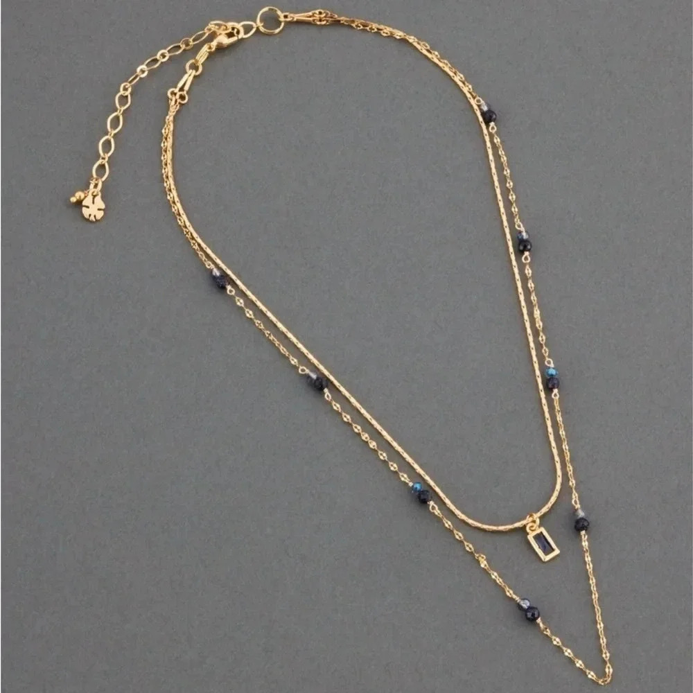 Lucky Brand Gold Layer Necklace with Blue Stone Accents 💙​​​​